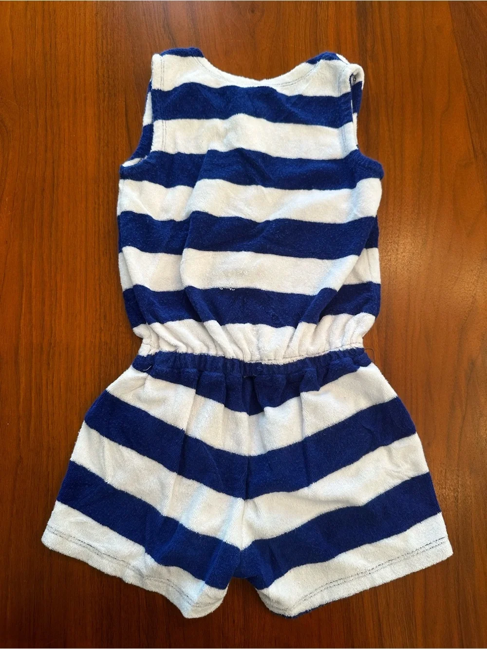 Disney Minnie Mouse Navy & White Striped Girls Terry Romper Coverup size 4